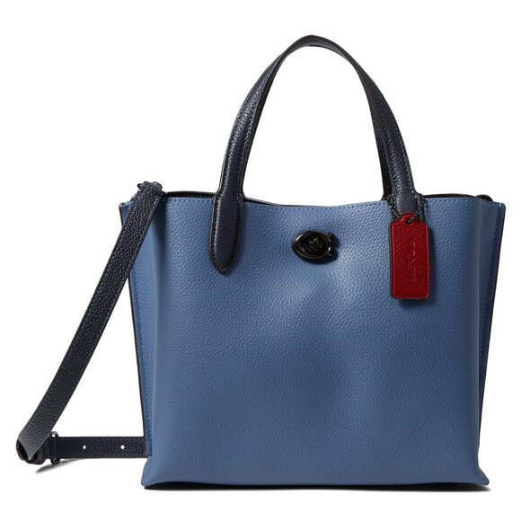 #43 NWT - Coach Signature Willow Tote 24 Washed Chambray, Crossbody - Picture 1 of 10